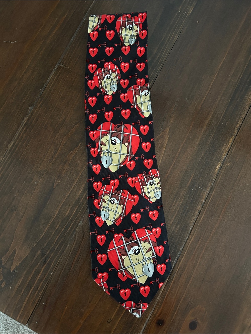 Warner Bros. Looney Tunes Heart & Tasmanian Devil Red Tie